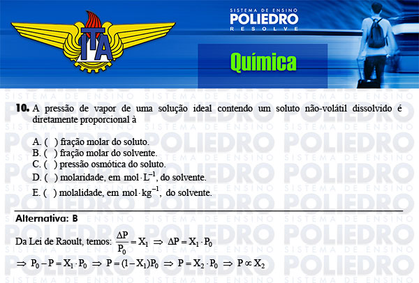 Questão 10 - Química - ITA 2014