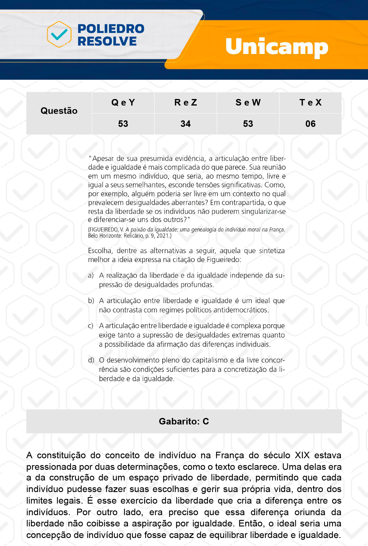 Questão 34 - 1ª Fase - 1º Dia - R e Z - UNICAMP 2024