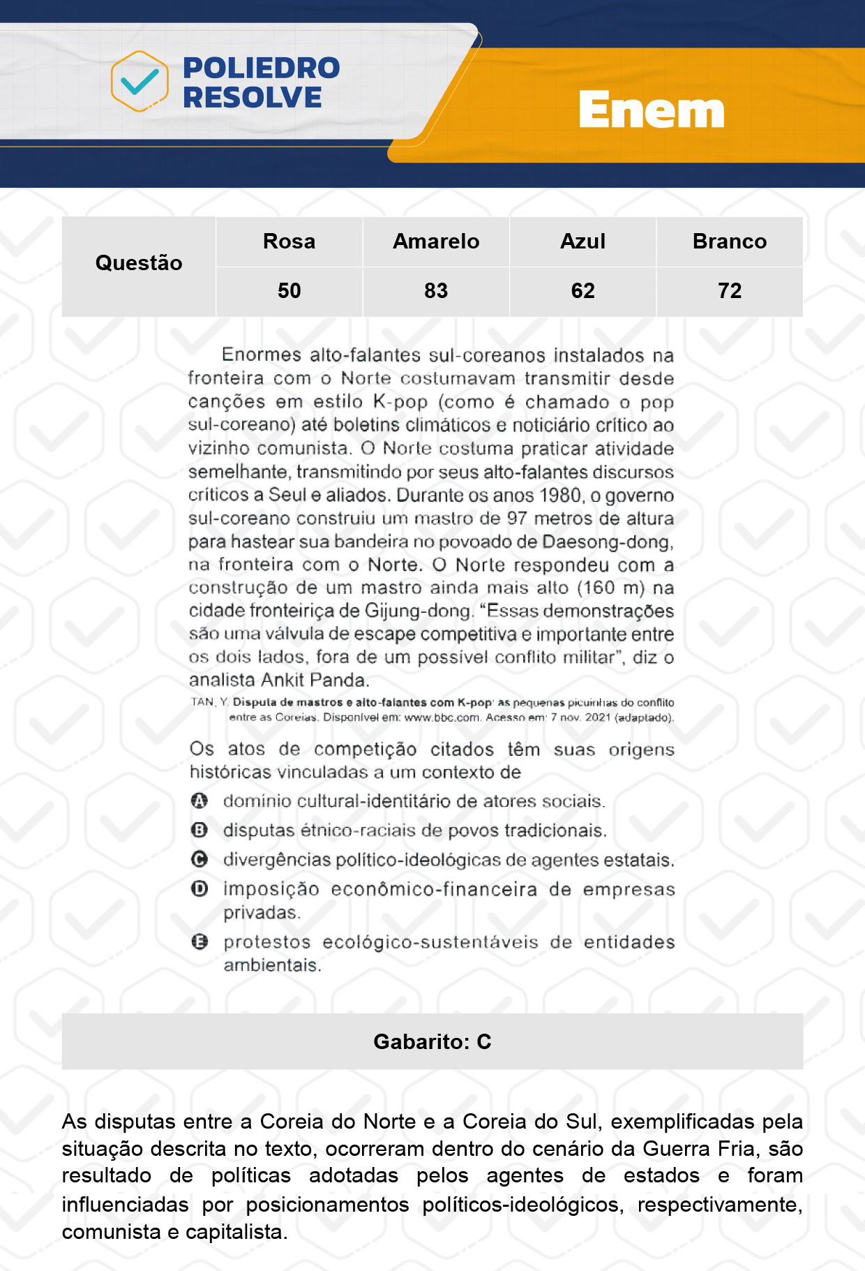 Questão 83 - Dia 1 - Prova Amarela - Enem 2023