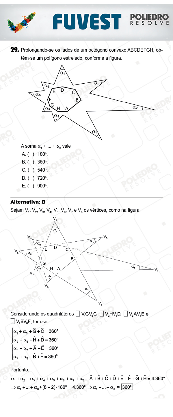 Questão 29 - 1ª Fase - PROVA V - FUVEST 2018