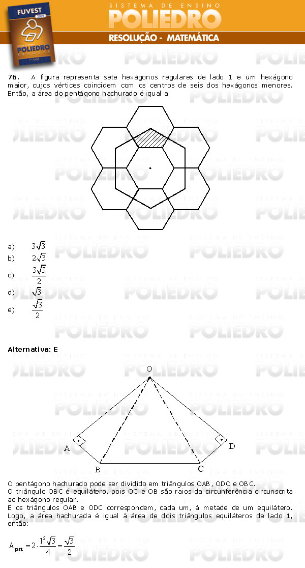 Questão 76 - 1ª Fase - FUVEST 2009