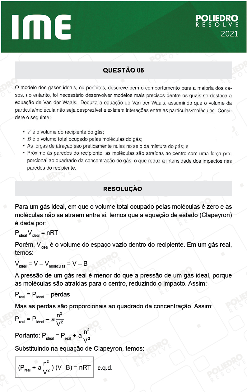 Dissertação 6 - 2ª Fase - Química - IME 2021