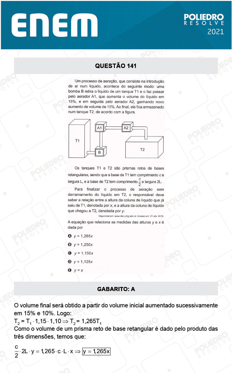 Questão 141 - 2º Dia - Prova Cinza - ENEM 2020