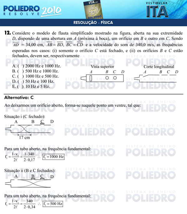 Questão 12 - Física - ITA 2010