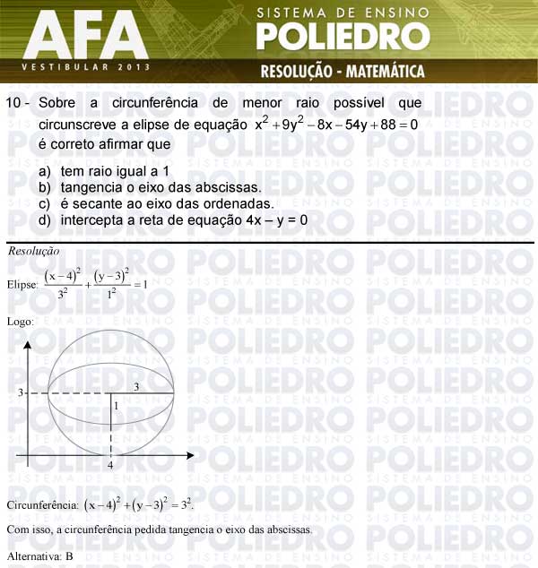 Questão 10 - Prova Modelo A - AFA 2013