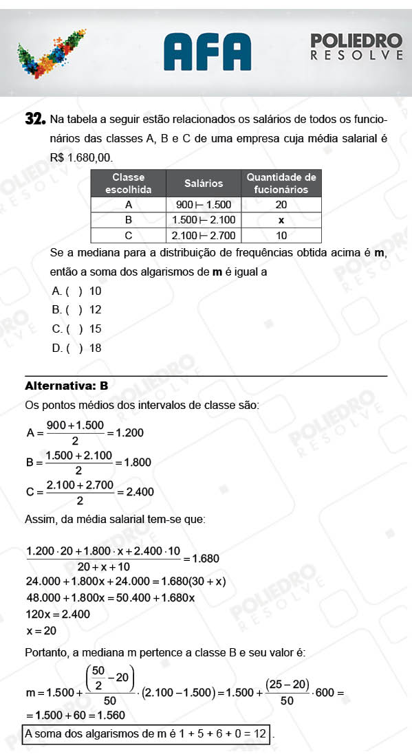 Questão 32 - Prova Modelo A - AFA 2018