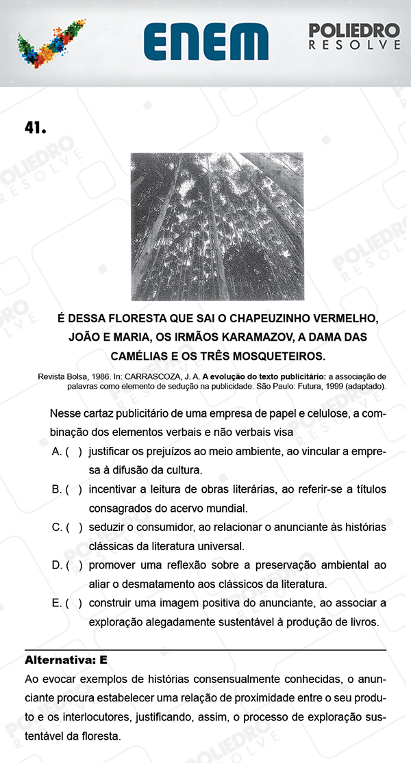 Questão 41 - 1º Dia (PROVA AZUL) - ENEM 2017