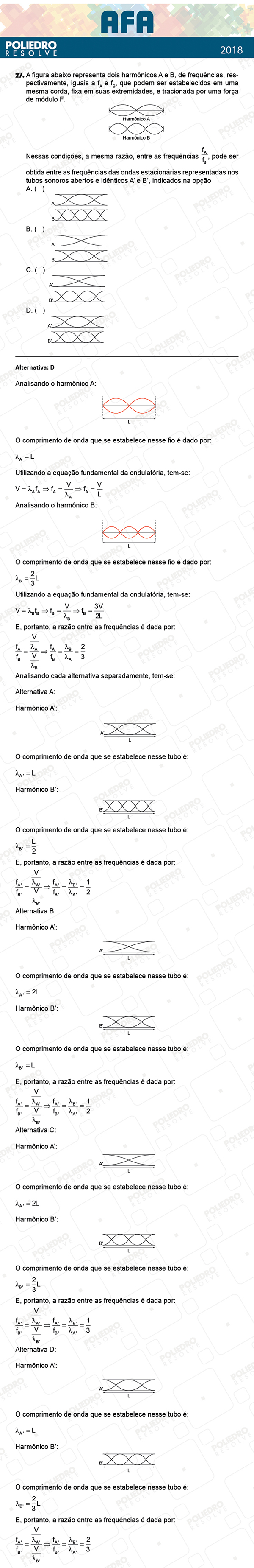 Questão 27 - Prova Modelo B - AFA 2019