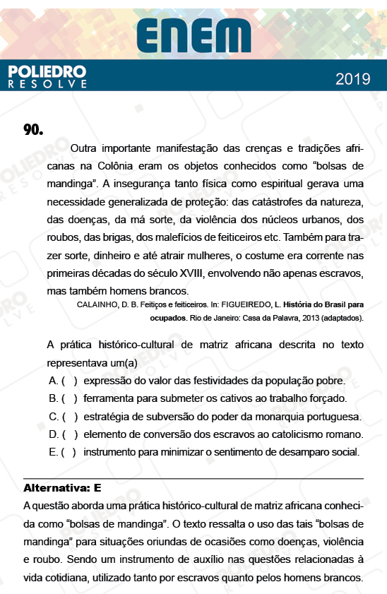 Questão 90 - 1º Dia - Prova BRANCA - ENEM 2018