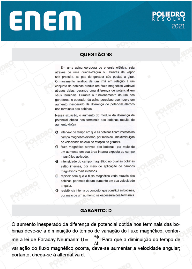 Questão 98 - 2º Dia - Prova Azul - ENEM 2020