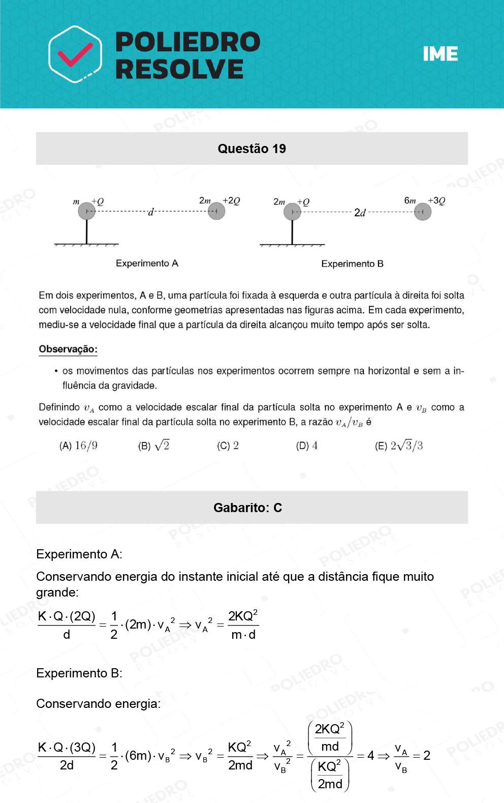 Questão 19 - 1ª Fase - IME 2023