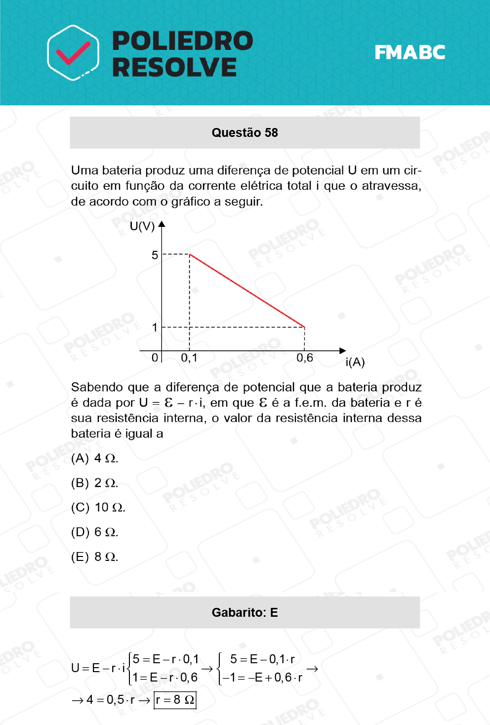 Questão 58 - Fase única - FMABC 2022