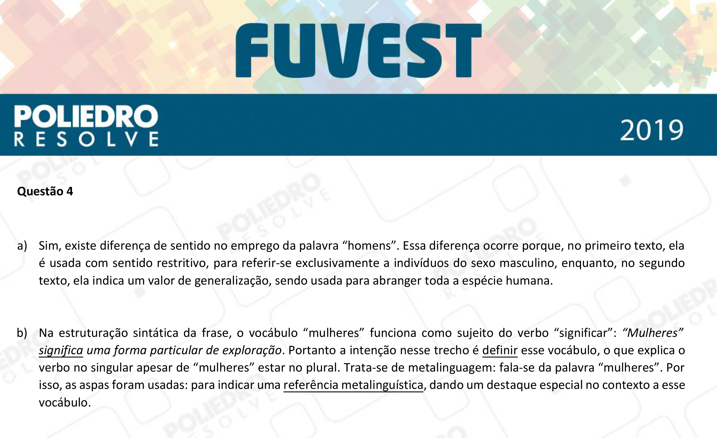 Dissertação 4 - 2ª Fase - 1º Dia - FUVEST 2019