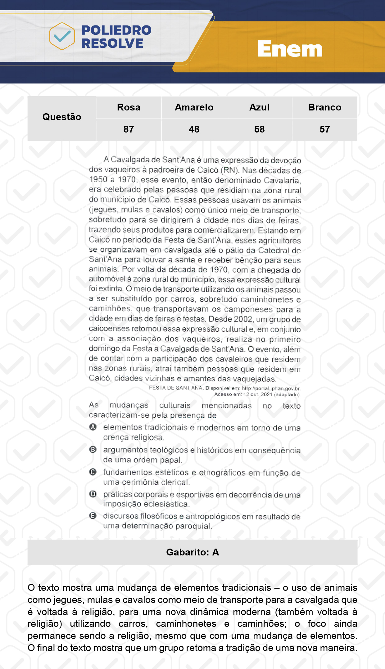 Questão 58 - Dia 1 - Prova Azul - Enem 2023