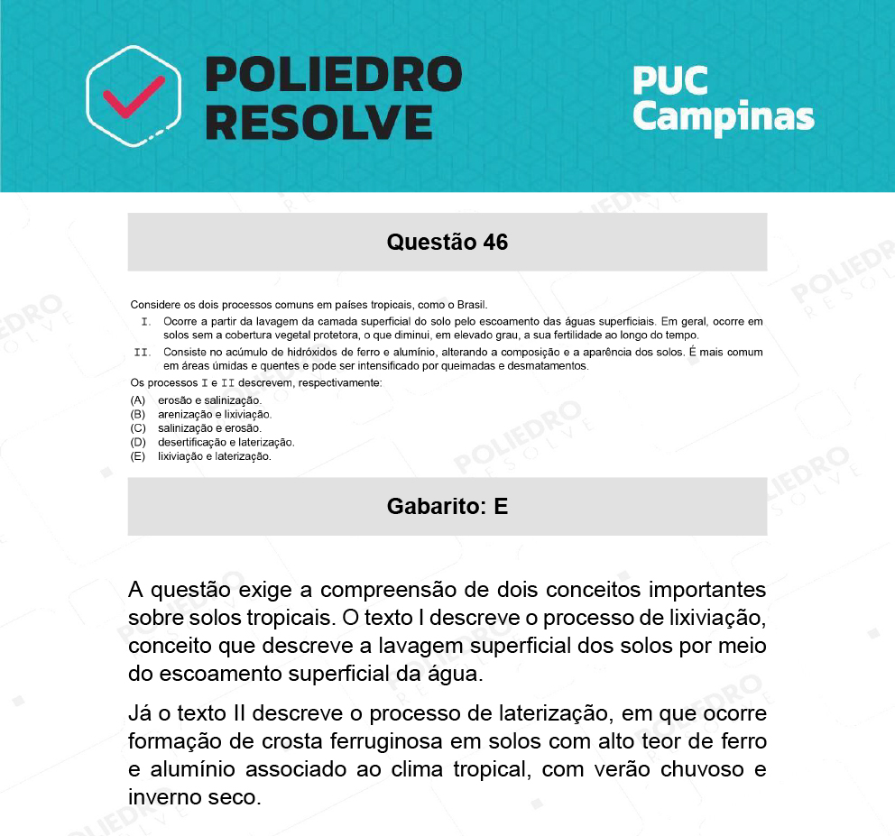 Questão 46 - Direito - PUC-Campinas 2022