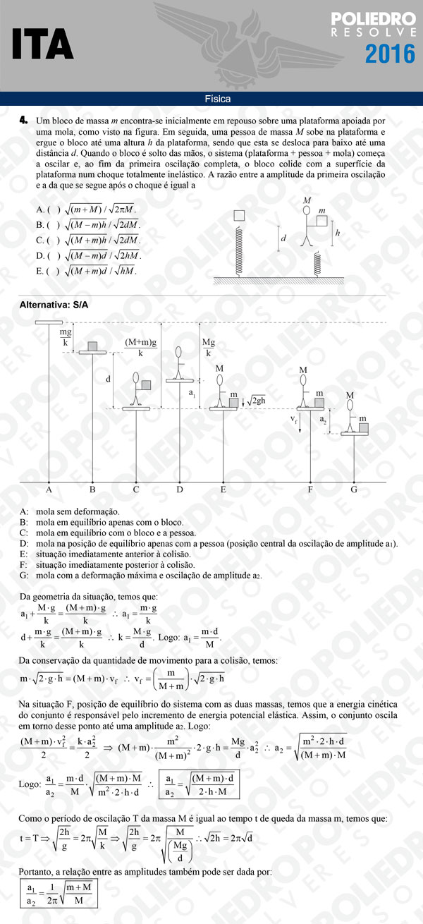 Questão 4 - Física - ITA 2016