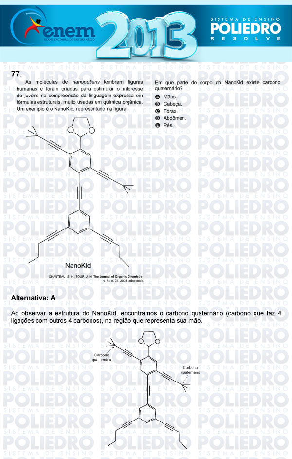 Questão 77 - Sábado (Prova Amarela) - ENEM 2013