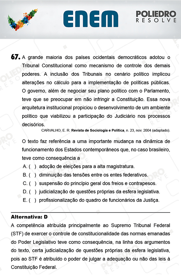 Questão 67 - 1º Dia (PROVA AZUL) - ENEM 2017