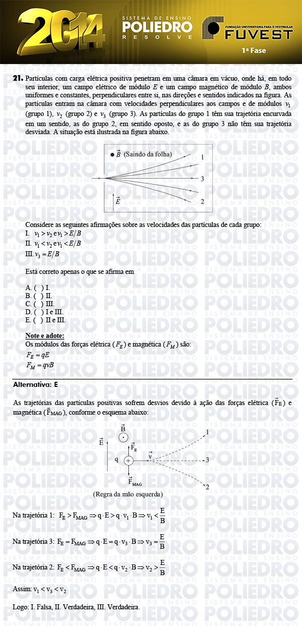 Questão 21 - 1ª Fase - FUVEST 2014