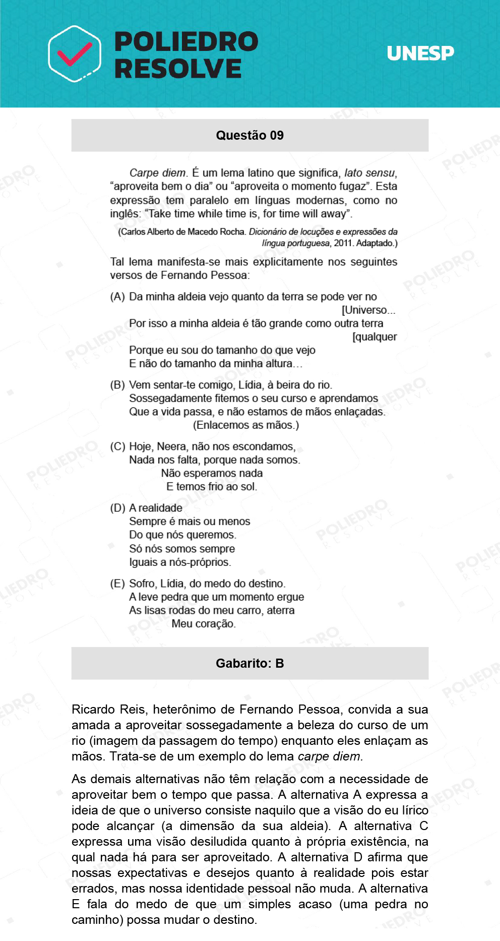 Questão 9 - 1ª Fase - Ext / Hum - UNESP 2022