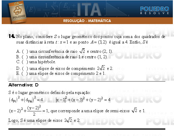 Questão 14 - Matemática - ITA 2009