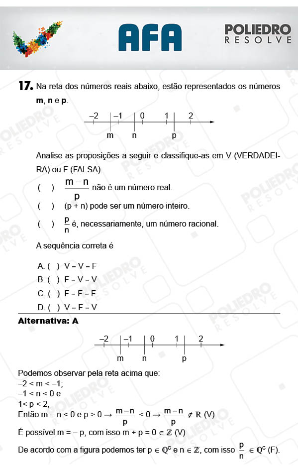 Questão 17 - Prova Modelo A - AFA 2018