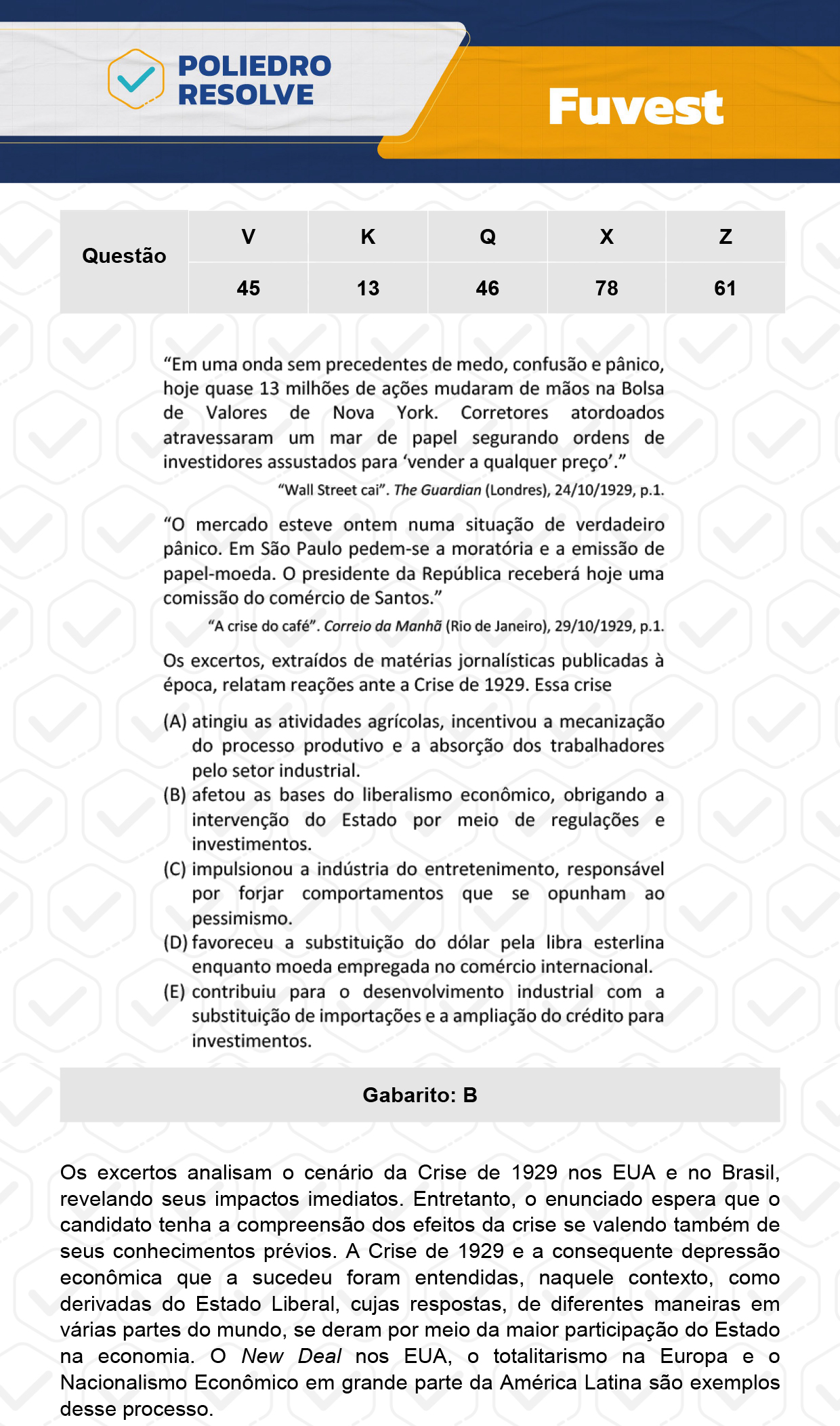 Questão 45 - 1ª Fase  - Prova V - FUVEST 2024