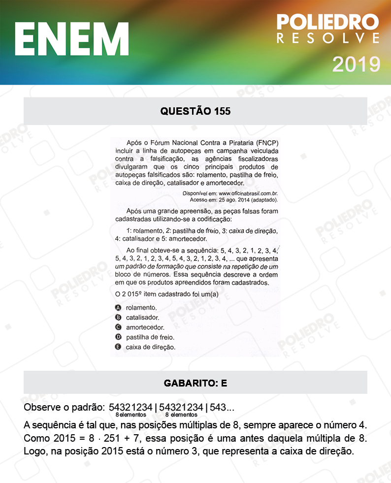 Questão 155 - 2º DIA - PROVA AZUL - ENEM 2019