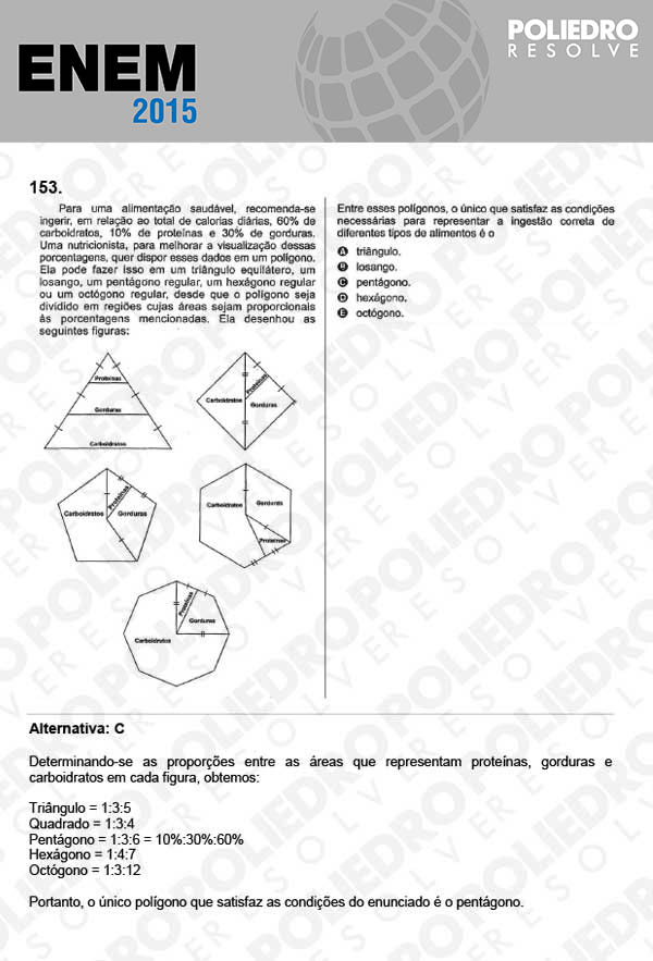 Questão 153 - Domingo (Prova Azul) - ENEM 2015