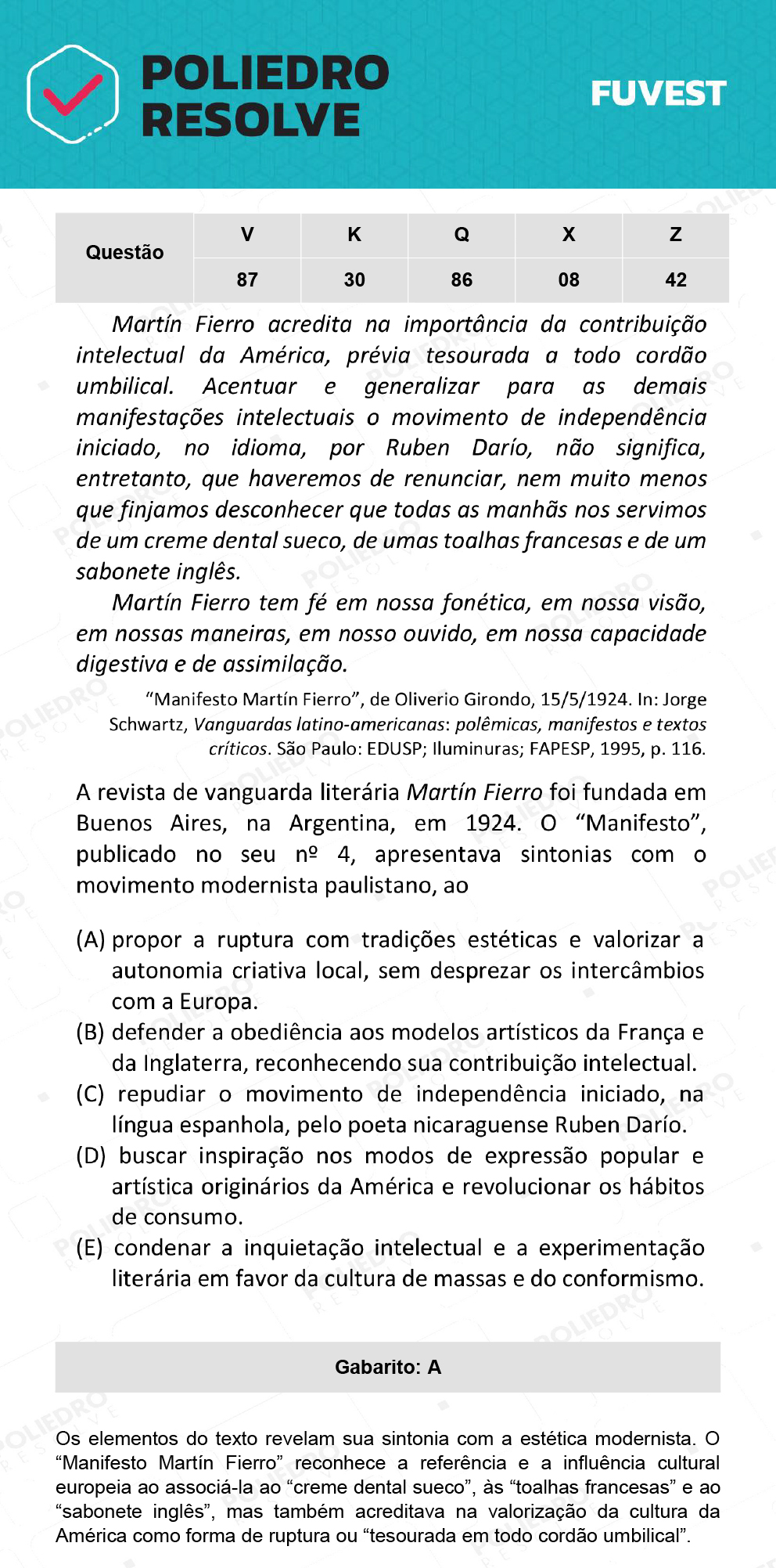 Questão 86 - 1ª Fase - Prova Q - 12/12/21 - FUVEST 2022