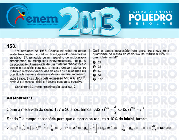 Questão 158 - Domingo (Prova Cinza) - ENEM 2013