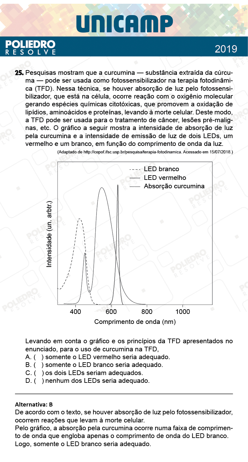 Questão 25 - 1ª Fase - PROVA Q e X - UNICAMP 2019