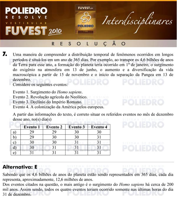 Questão 7 - 1ª Fase - FUVEST 2010