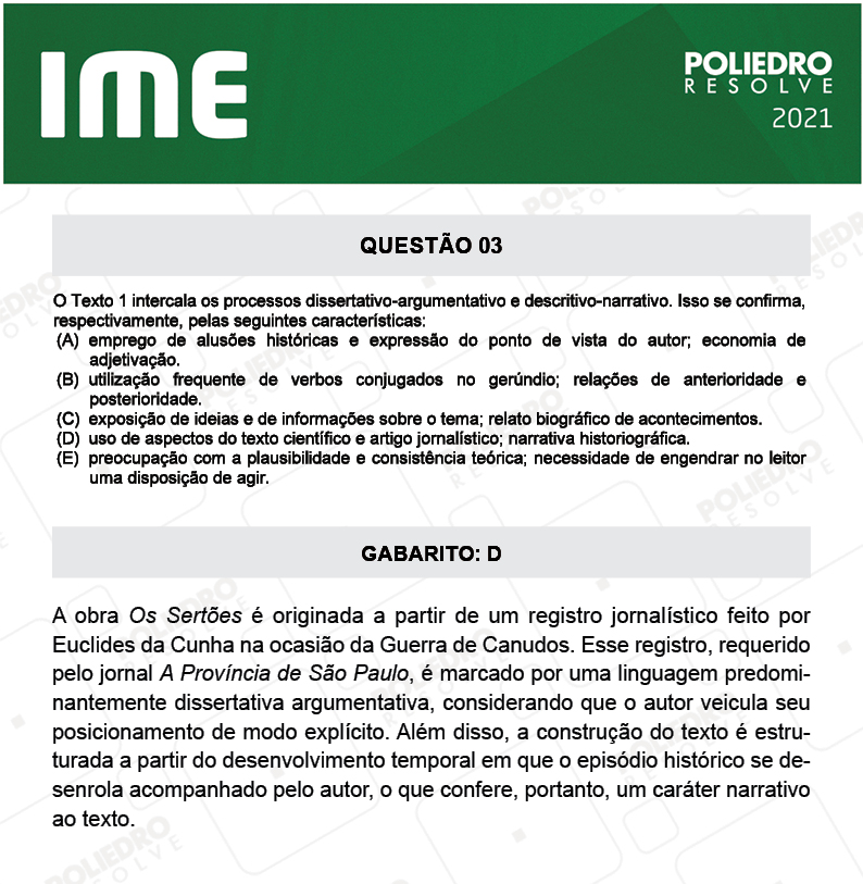 Questão 3 - 2ª Fase - Português/Inglês - IME 2021