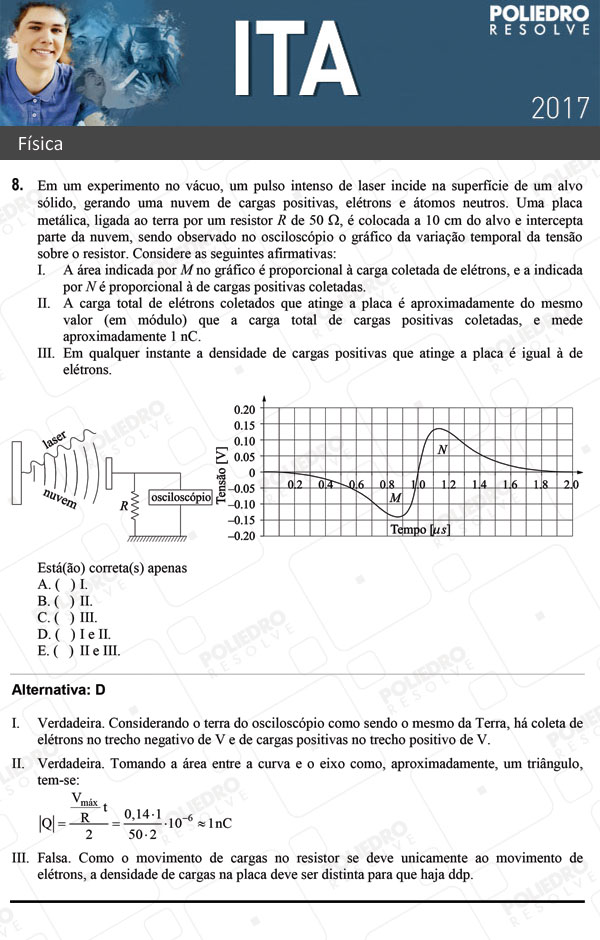 Questão 8 - Física - ITA 2017