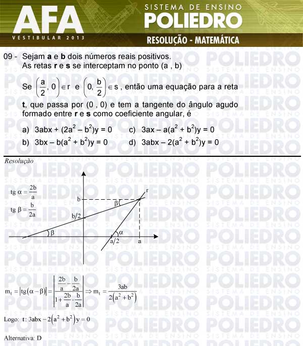 Questão 9 - Prova Modelo A - AFA 2013