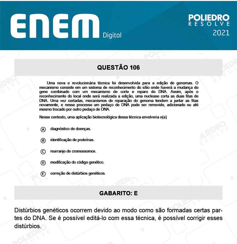 Questão 106 - 2º Dia - Prova Cinza - ENEM DIGITAL 2020