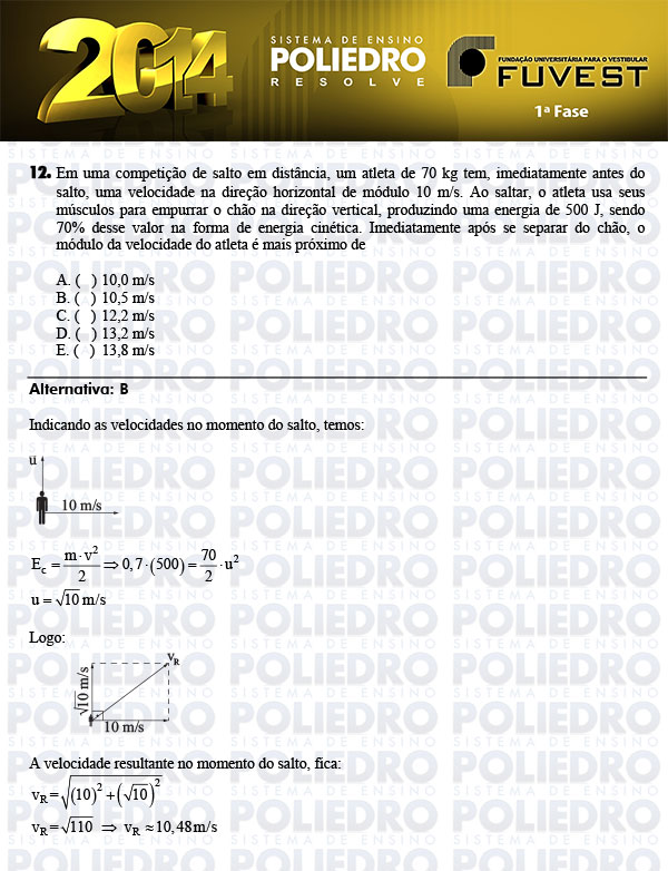 Questão 12 - 1ª Fase - FUVEST 2014