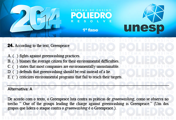 Questão 24 - 1ª Fase - UNESP 2014