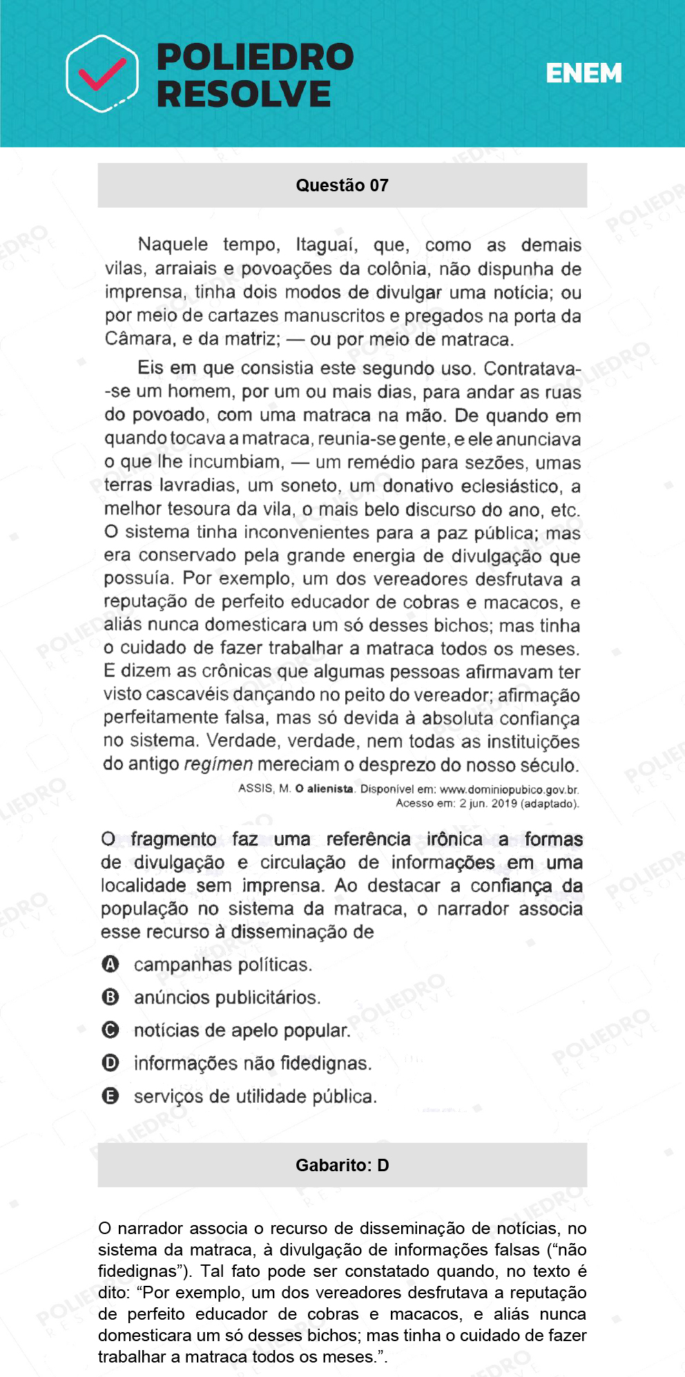 Questão 7 - 1º Dia - Prova Amarela - ENEM 2021