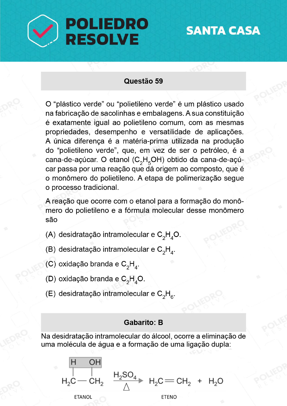 Questão 59 - 1º Dia - SANTA CASA 2022