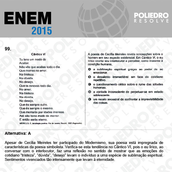 Questão 99 - Domingo (Prova Azul) - ENEM 2015