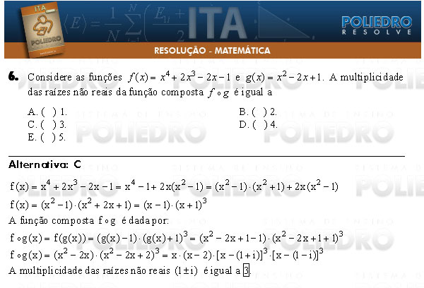 Questão 6 - Matemática - ITA 2009