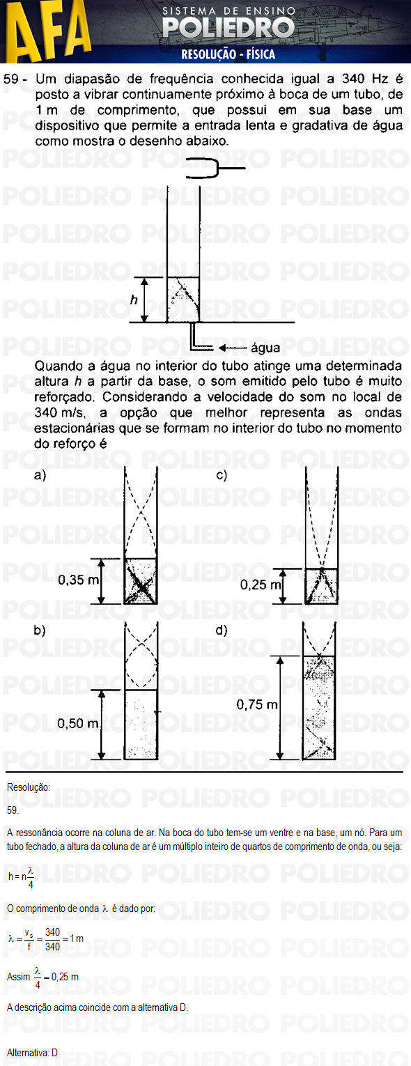 Questão 59 - Código 11 - AFA 2011