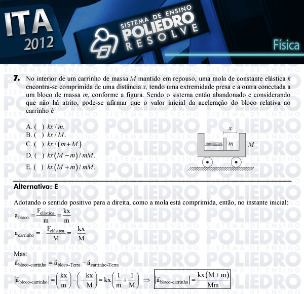 Questão 7 - Física - ITA 2012