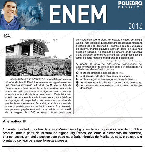 Questão 124 - 2º dia (PROVA CINZA) - ENEM 2016