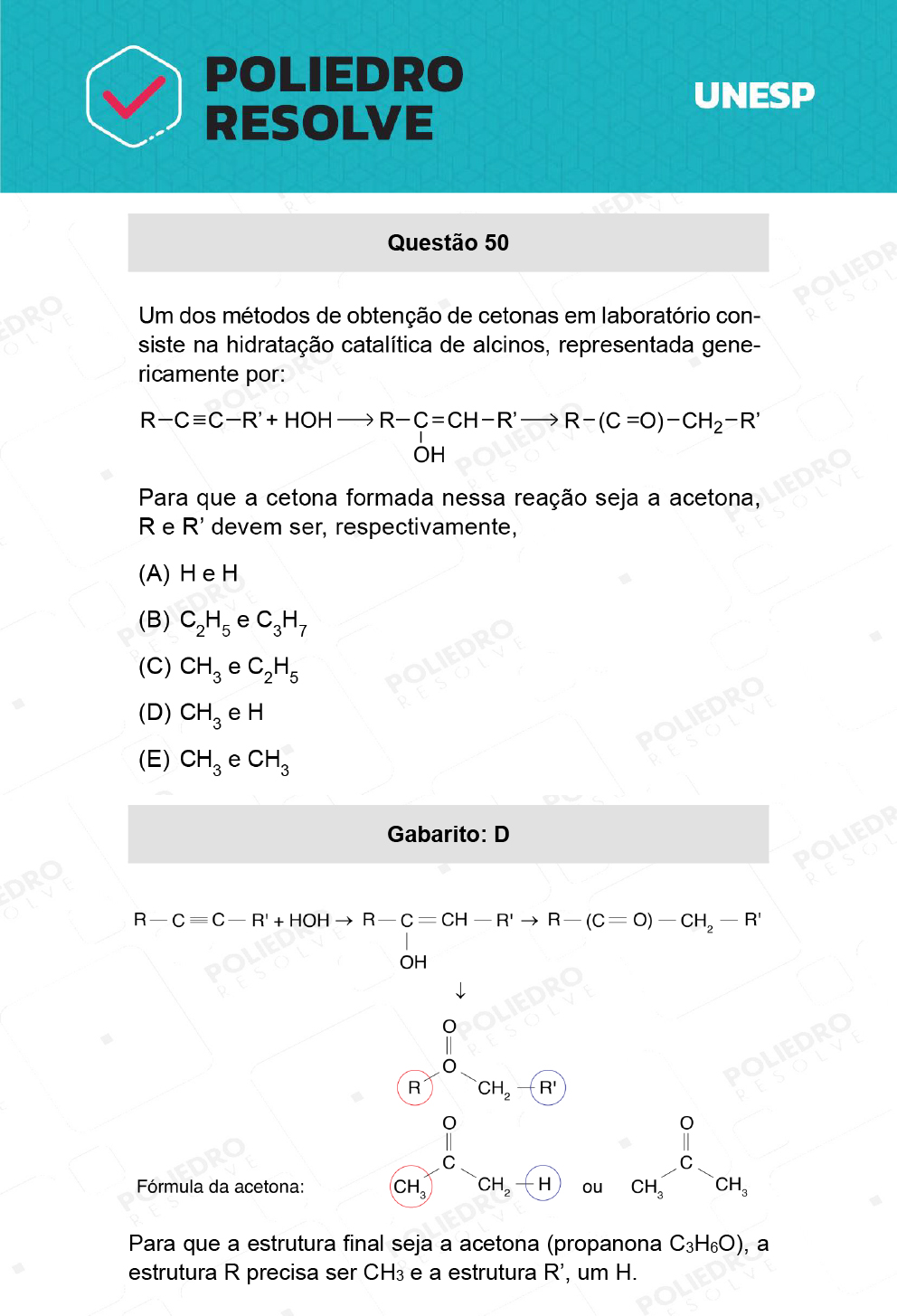 Questão 50 - 2ª Fase - UNESP 2022