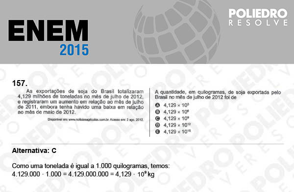 Questão 157 - Domingo (Prova Azul) - ENEM 2015