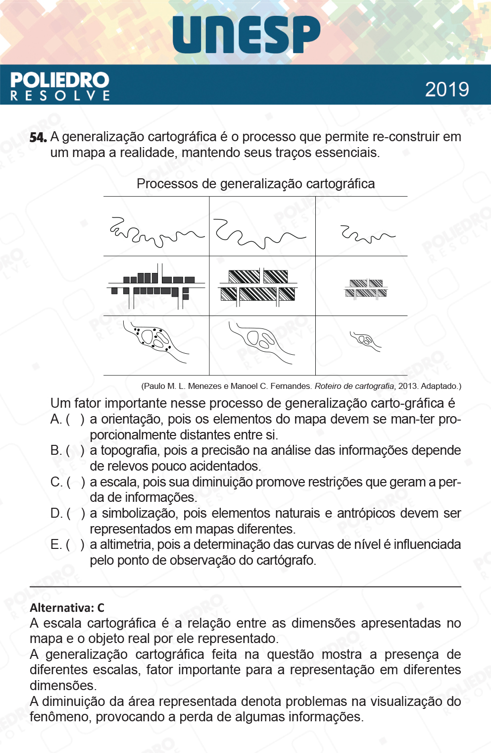 Questão 54 - 1ª Fase - UNESP 2019