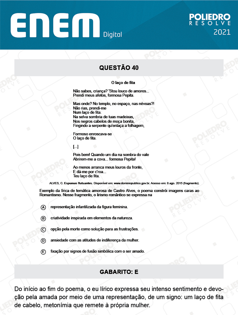 Questão 40 - 1º Dia - Prova Rosa - Espanhol - ENEM DIGITAL 2020